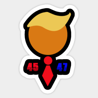 Trump Hair and Tie  45/47 Design Sticker